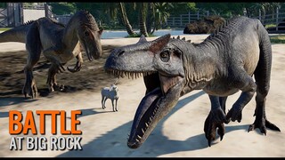 2 Nasutoceratops & 2 Allosaurus Breakout & Fight! Jurassic World Evolution (4K 60FPS)