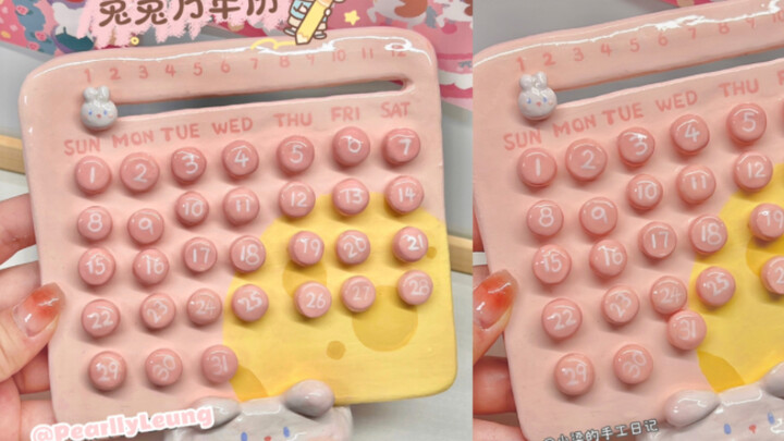 Make a rabbit perpetual calendar that will last for years / DIY with polymer clay