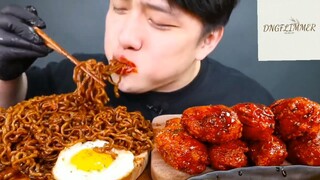 Mukbang mì tương đen với đùi gà p7 #anngon