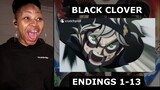 I LOVE BUFF ASTA!!! | BLACK CLOVER ENDINGS 1-13 BLIND REACTION | IS ENDING AS GOOD AS OPENING?!?!