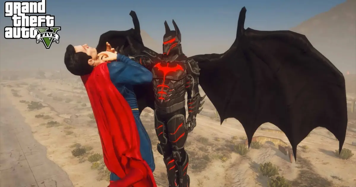 GTA 5 - Batman Hellbat Armor VS Superman - Bilibili