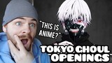 First Time Reacting to "TOKYO GHOUL Openings" | Non Anime Fan!