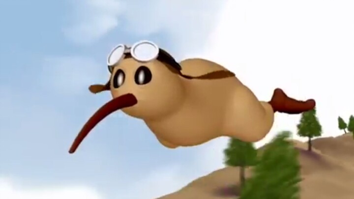 This bird, which looks like a roast chicken, was born without wings and jumped off a cliff to experi