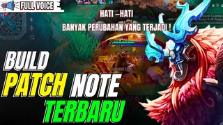 Build patch note terbaru (hati hati banyak yang berubah ).MOBILE LEGENDS