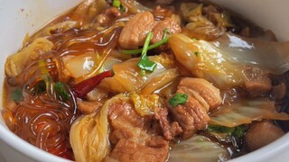 [Tutorial Level Pengasuh] Bagaimana pemula bisa membuat daging babi, kol, dan bihun rebus yang lezat