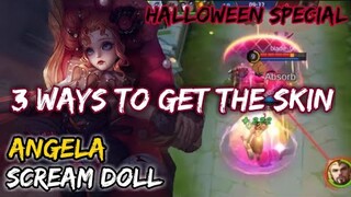 3 WAYS TO GET ANGELA SCREAM DOLL | HALOWEEN SPECIAL SKIN | GAMEPLAY MOBILE LEGENDS