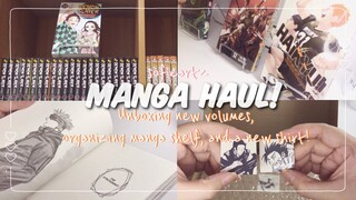 manga haul! 📦✨unboxing October hauls, organizing manga shelf, & a new shirt | ep. 04