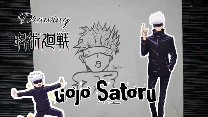 SPEED DRAWING Gojo Satoru anime Jujutsu Kaisen by FloviEx