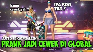 PRANK JADI CEWEK DI GLOBAL AUTO DI GOMBALIN |FREE FIRE PRANK