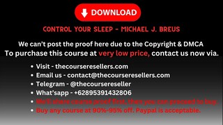 Control Your Sleep – Michael J. Breus