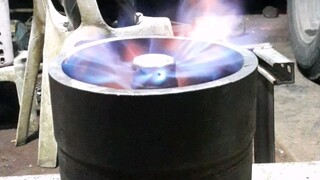 kalan de used oil.. blue flame