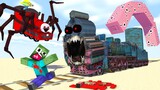 Monster School : TRAIN TO BUSAN STEAM TRAIN VS CHOO CHOO CHARLES | TRAIN SCHOL - Minecraft Animation