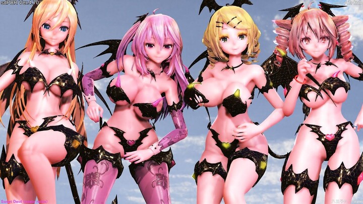 【sdPBR 4.70】[Sweet Devil Colate Remix] Tda style modified succubus Lily･LUKA･TETO･RIN【MMD/4K/60fps】