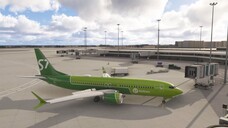 Boeing 737 Max 8 airplane access to the airport apron in Microsoft Flight Simulator 2024