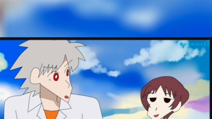 Sebuah bentuk seni berdasarkan Crayon Shin-chan dan EVA