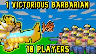 1 Victorious Barbarian VS 10 Players - Roblox Bedwars