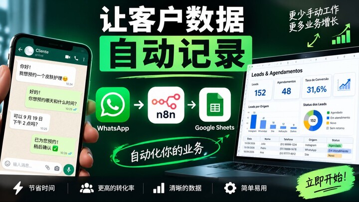 Nunca Mais Preencha sua Planilha de Leads Manualmente | n8n + WhatsApp