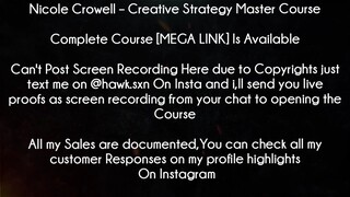 Nicole Crowell Course Creative Strategy Master Course Download