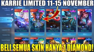 UPDATE EVENT MEGA SALE 11.11 KARRIE LIMITED HADIR 11-15 NOVEMBER, SEMUA SKIN DISKON HINGGA 99%