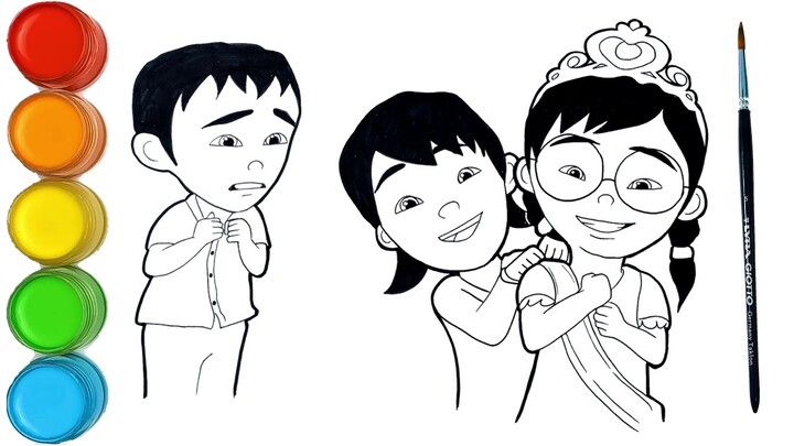 Menggambar dan Mewarnai aksi Fizi Kacau Ulang tahun mei mei | Upin Ipin Terbaru 2022