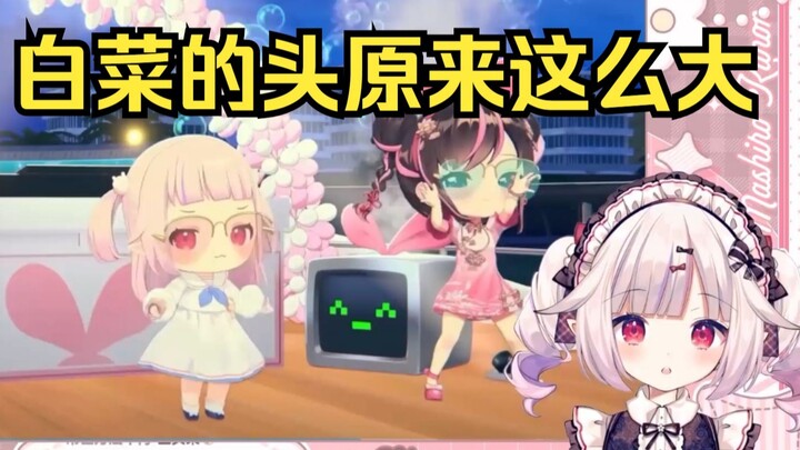 白菜发现自己的头太大了 当场绷不住