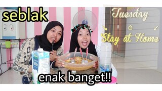 Masak seblak praktis di rumah Lockdown seruuu!! || Indonesia✨