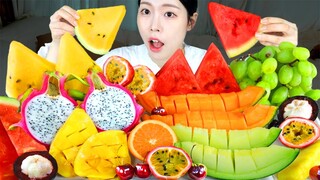 ASMR MUKBANG| 다양한 과일 먹방 & 레시피 (멜론, 수박, 망고, 용과) EXOTIC FRUITS EATING