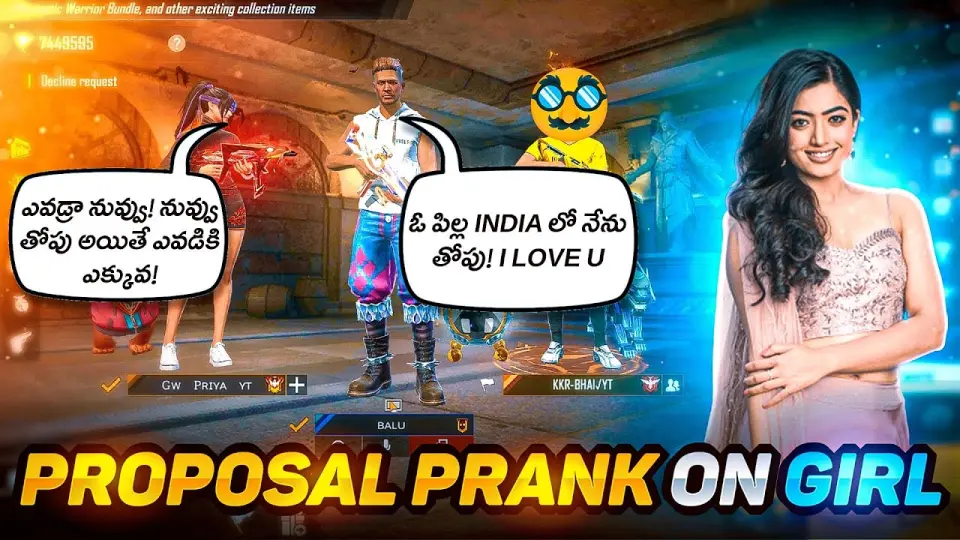 Extreme 'I Love U' Proposal Pranks On Telugu Girls In Noob I'd Full Funny  Moments - Garena Free Fire - Bilibili