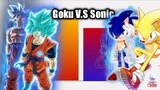 Goku V.S Sonic - Power Levels