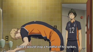 tsukishima being scolded by yamagucihi