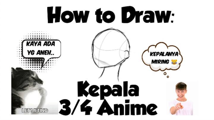 Tutorial Membuat Kepala Anime Dari Posisi 3/4 | Tutorial Gambar Ibis Paint 🎨 ✍🏻
