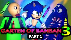 GARTEN OF BANBAN 3 vs SONIC & BALDI ADVENTURE MODE CHALLENGE! Roblox Minecraft Game Animation