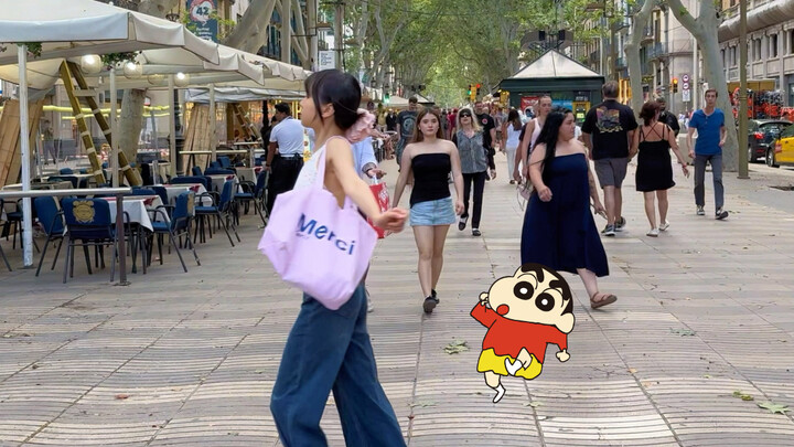 Finally it’s my turn to film a Crayon Shin-chan transition in Barcelona!!!