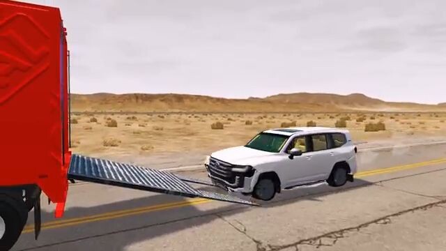 Flatbed Truck Mcqueen  _ Transportation with Truck - Pothole vs Car _570 - BeamN