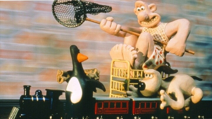 Wallace & Gromit The Wrong Trousers (1993) Train Chase Full scene HD