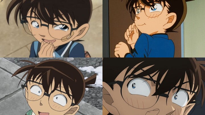 Conan's source of happiness, his mouth is crooked with laughter~