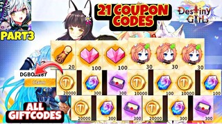 Destiny Girl SEA All 24 Giftcodes Part 3 - Destiny Girl SEA Free 24 Coupon Codes