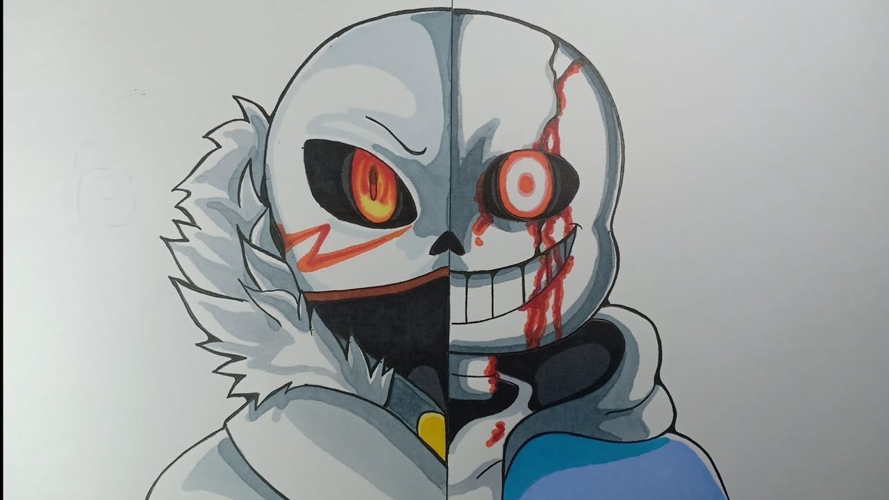 I drew cross sans with a foxy mask, the context of why I drew it