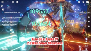 Xiao C6 & Ayaka C1 2.0 Abyss Floor 12 Max Power Combo Showcase - Genshin Impact