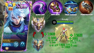 GLOBAL ARLOTT BEST ONE SHOT LIFESTEAL BUILD 100% META DESTROYER TO RANK UP FAST | MLBB