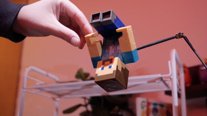 Proses produksi animasi stop-motion game pertarungan figur Minecraft [Animist]