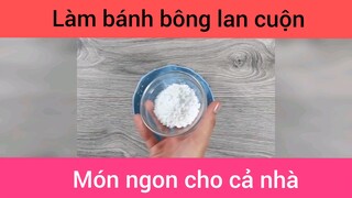 Làm bánh bông lan cuộn trà xanh