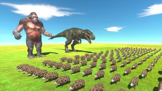 T-Rex and Goro vs Units Team Same Price - Animal Revolt Battle Simulator