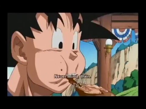 goku vs vegeta eating (OVA goku and his friends return dragon ball Z )