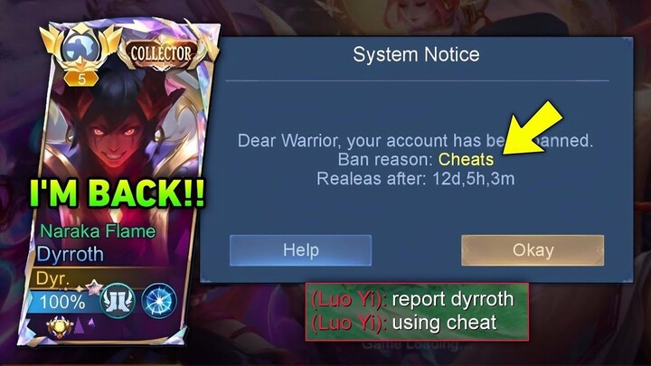 I'M BACK!! I GOT BANNED USING THIS DYRROTH TRICK  (BEST ONE HIT BUILD 2025)