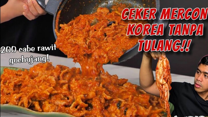 GILA! MUKBANG CEKER MERCON KOREA TANPA TULANG!!