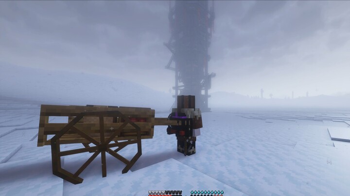 This energy tower is broken. It seems it can be used after repair. Let's stay here for one night.