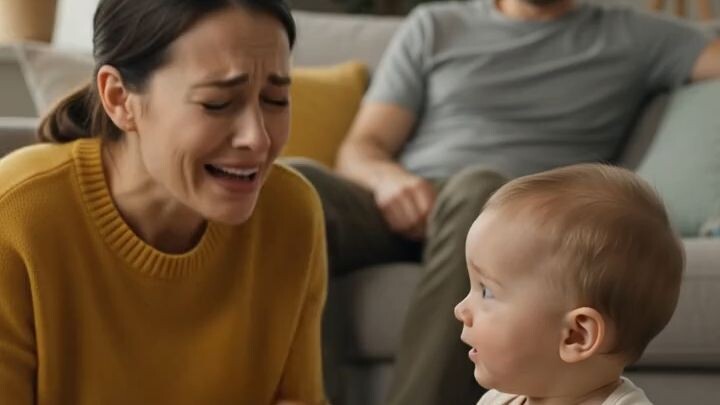 Baby_comforts_crying_mother