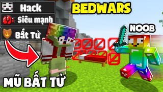 KHANGG HACK BEDWARS MŨ BẤT TỬ SOLO T GAMING *MINECRAFT TROLL NOOB TEAM MŨ SIÊU NHÂN GOD VIP