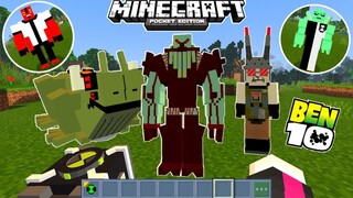 แจก+รีวิวแอดออนเบ็นเท็นv3.8โครตเจ๋ง!มีเอเลี่ยนสมจริงและเหมือนในคอมมาก Minecraft pe 1.16.221 BEN10